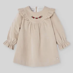 VESTIDO VELVETON BORDADO "ACEBO"