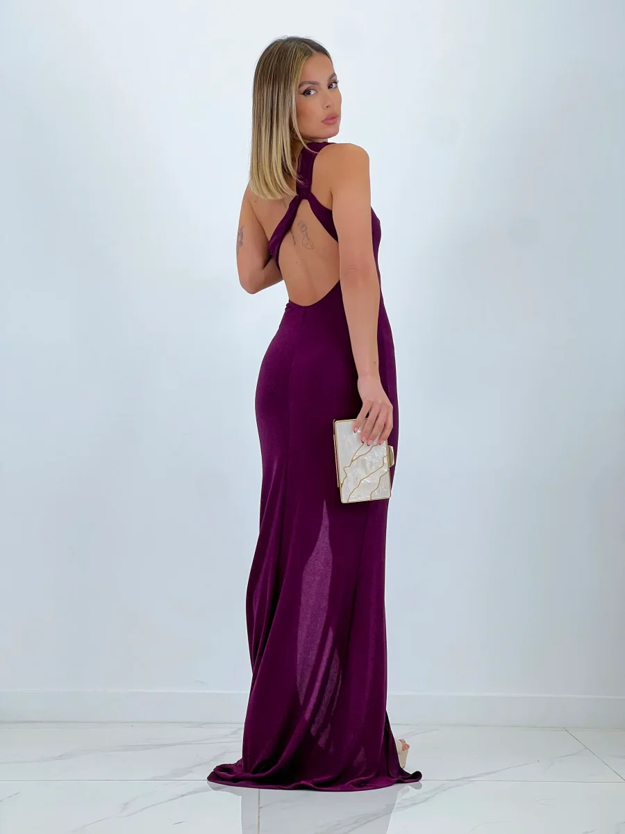 Vestido largo lurex ajustado - Imagen 3