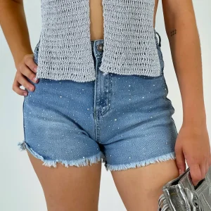 Short denim strass