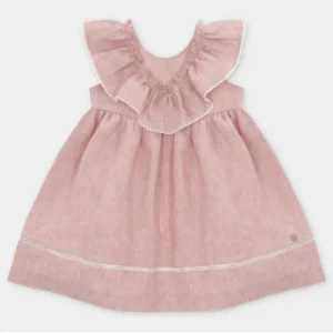 VESTIDO LINO CON VOLANTE