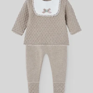 CONJUNTO  DE PUNTO NIÑA JUBON Y POLAINA "PONY"