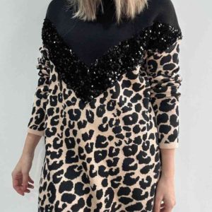Vestido Leopardo Pailletten