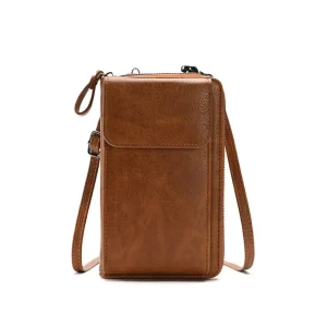 Leather Clutch Wallet With Phone Pocket