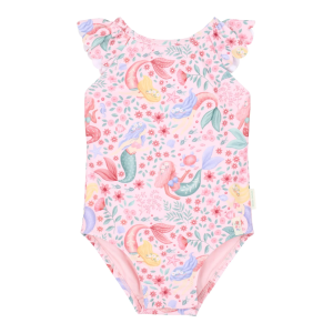 Traje De Baño Rosa Con Estampado De Sirena Little Dutch